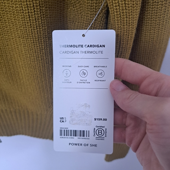 Athleta En Route Full Zipper Sweater Warm Harvest Gold Small NWT - Picture 9 of 10